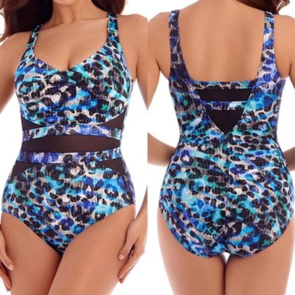 Miraclesuit 2018 It's A Cinch One Piece Swimsuit in Sea Glass Size 16 - Picture 2 of 13